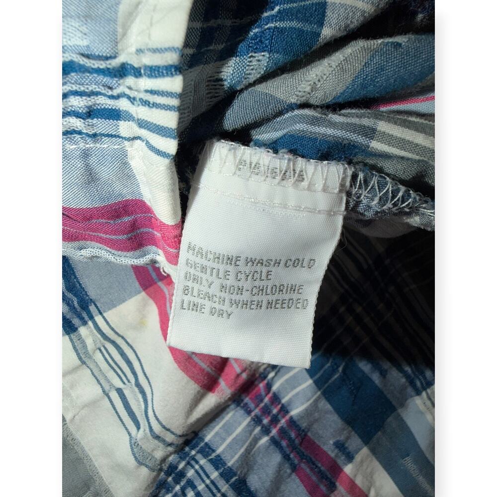 Foxcroft Shaped Stretch 3/4 Sleeve Button Up Crinkle Shirt, Plaid, Women's 24 - Picture 8 of 9